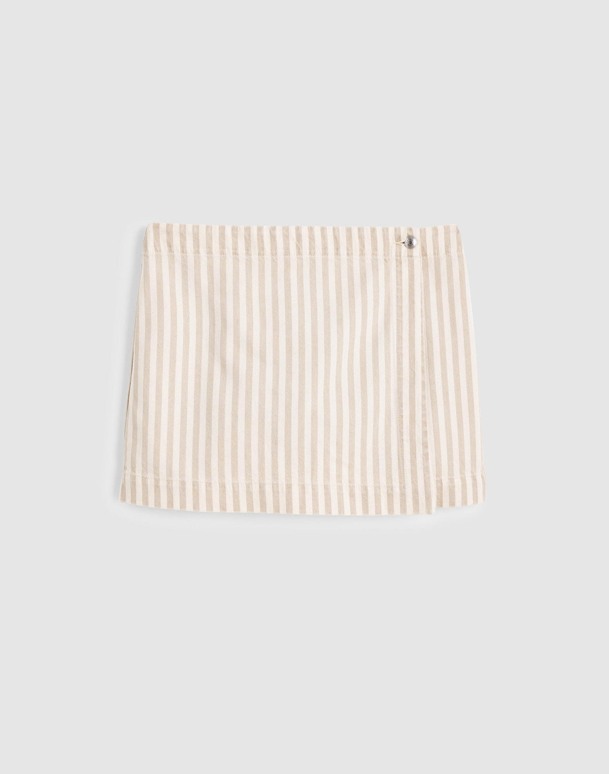 Denim Wrap Mini Skort Khaki Sand Stripe | Madewell Best Seller