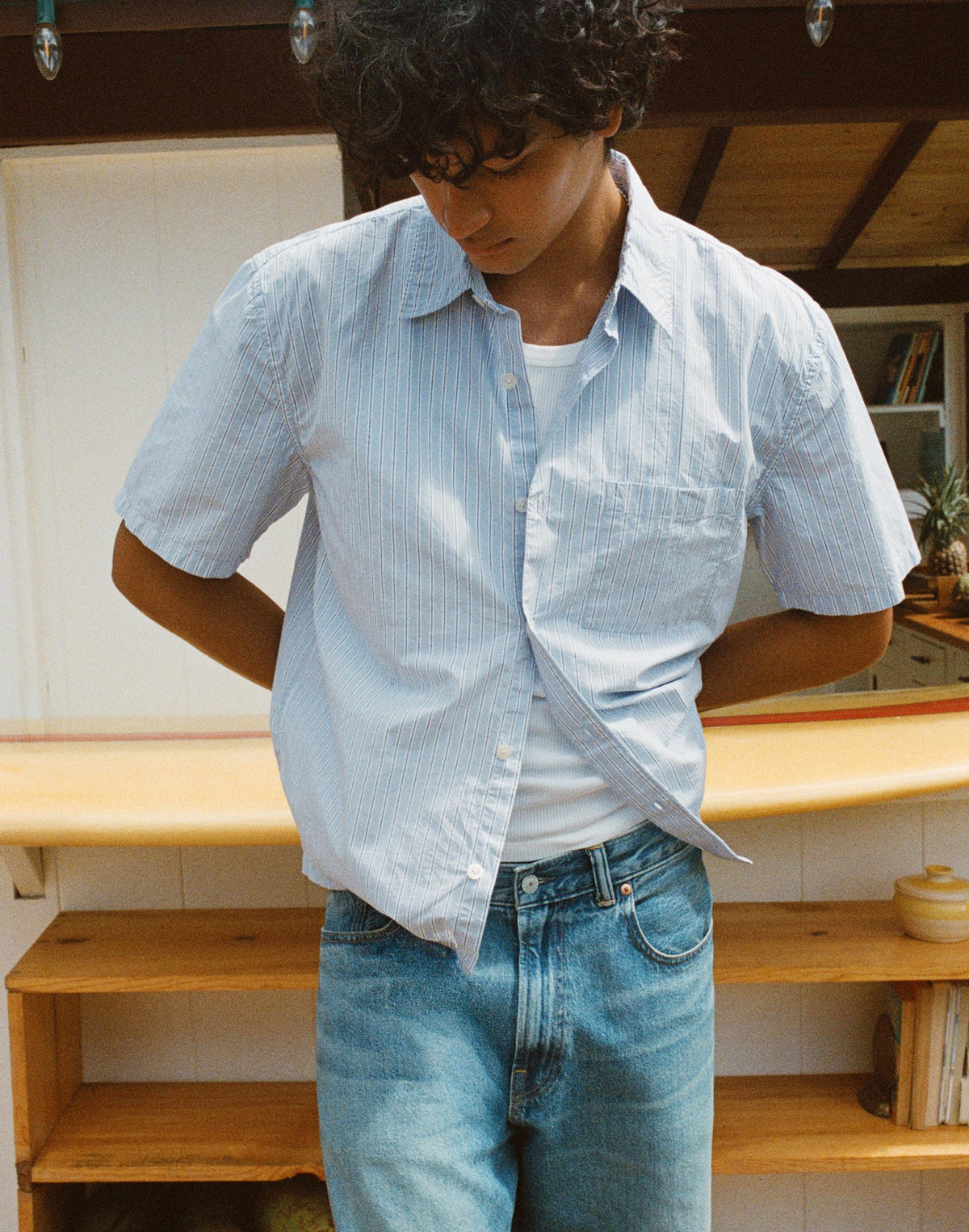 Boxy Cropped Shirt in Crisp Poplin Tranquil Blue | Madewell Popular