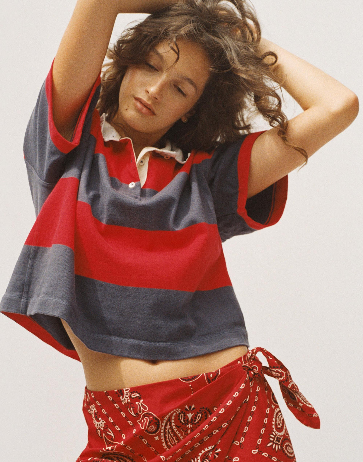 Boxy Rugby Polo Varsity Red And Navy Stripe | Madewell Discount