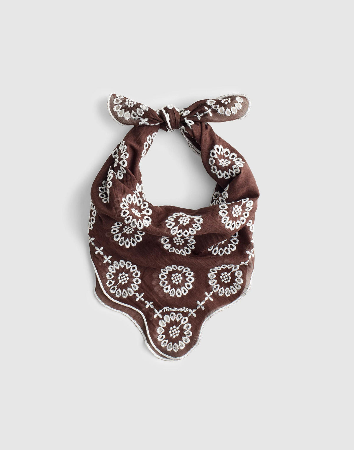 Organic Cotton Eyelet Bandana Dark Brown | Madewell Customer Favorite