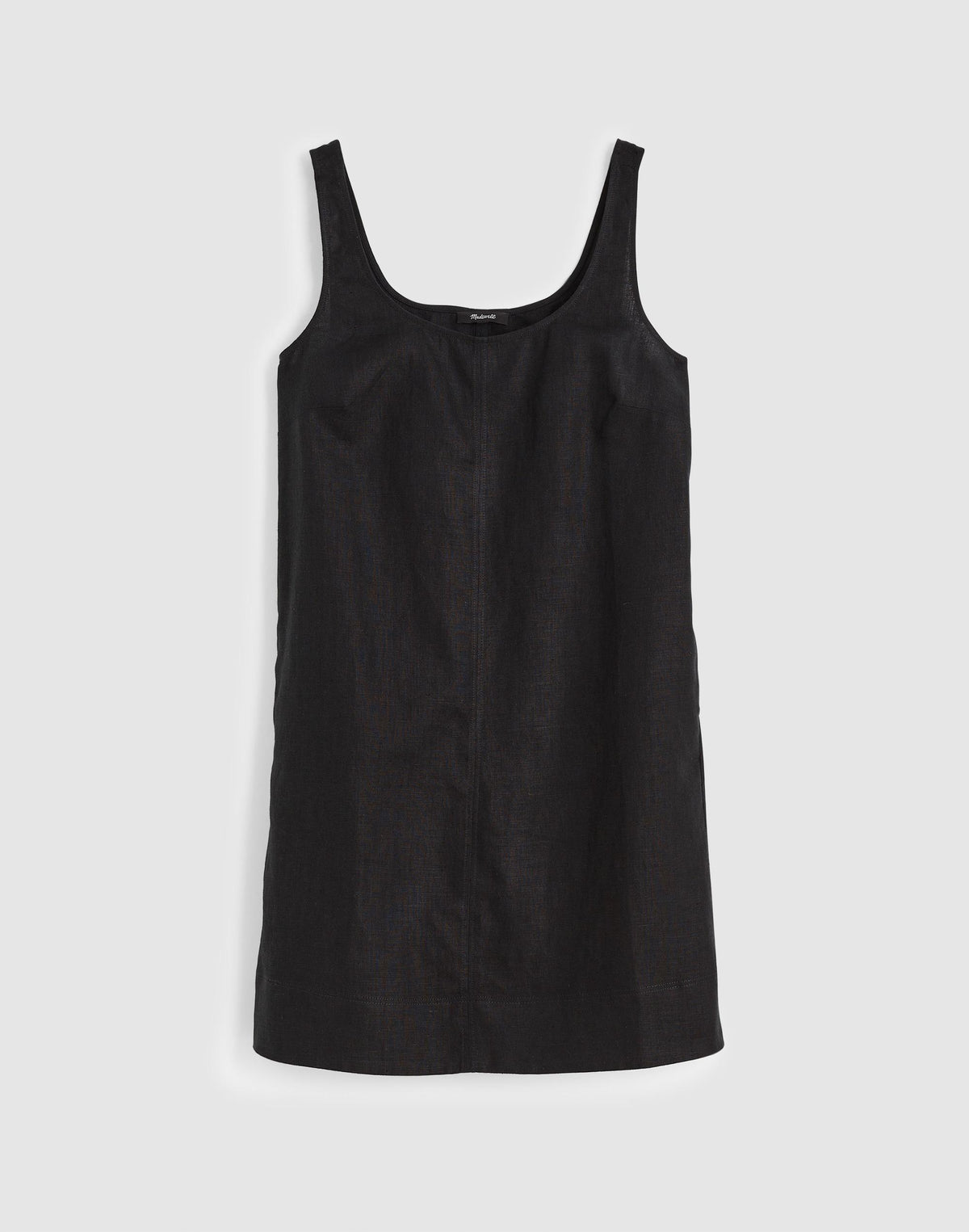 Scoopneck Mini Shift Dress in 100% Linen Jet Black | Madewell Deals