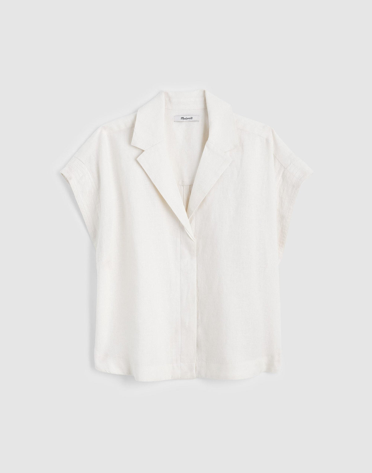 Notch-Collar Popover Shirt Ivory Linen | Madewell Everyday
