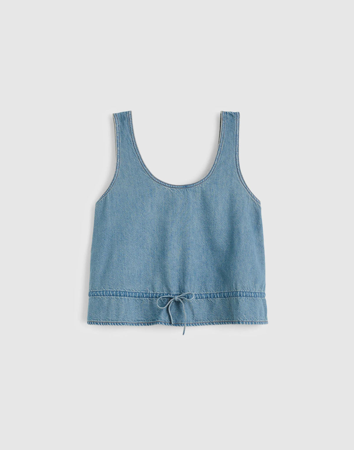 Airy Denim Scoopneck Peplum Top Lido Wash | Madewell Featured