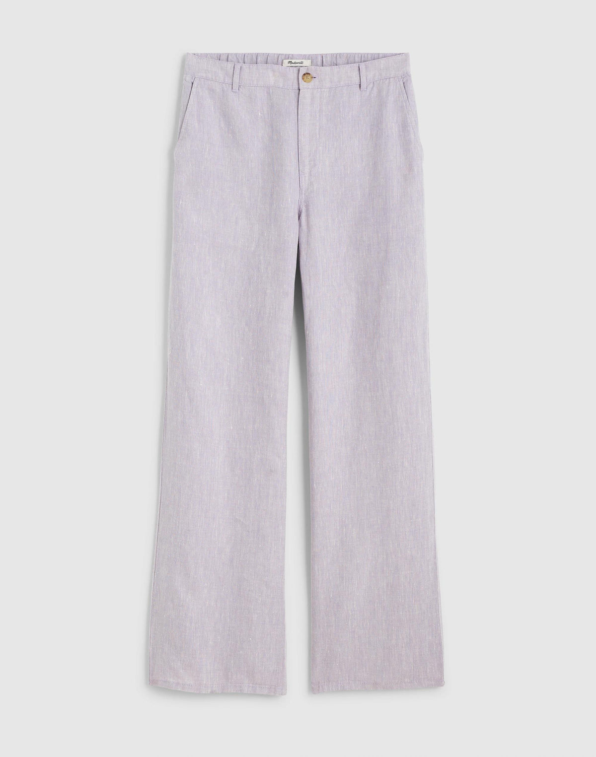 The Zoe Relaxed Straight Pant in 100% Linen Lilac Chambray | Madewell Latest