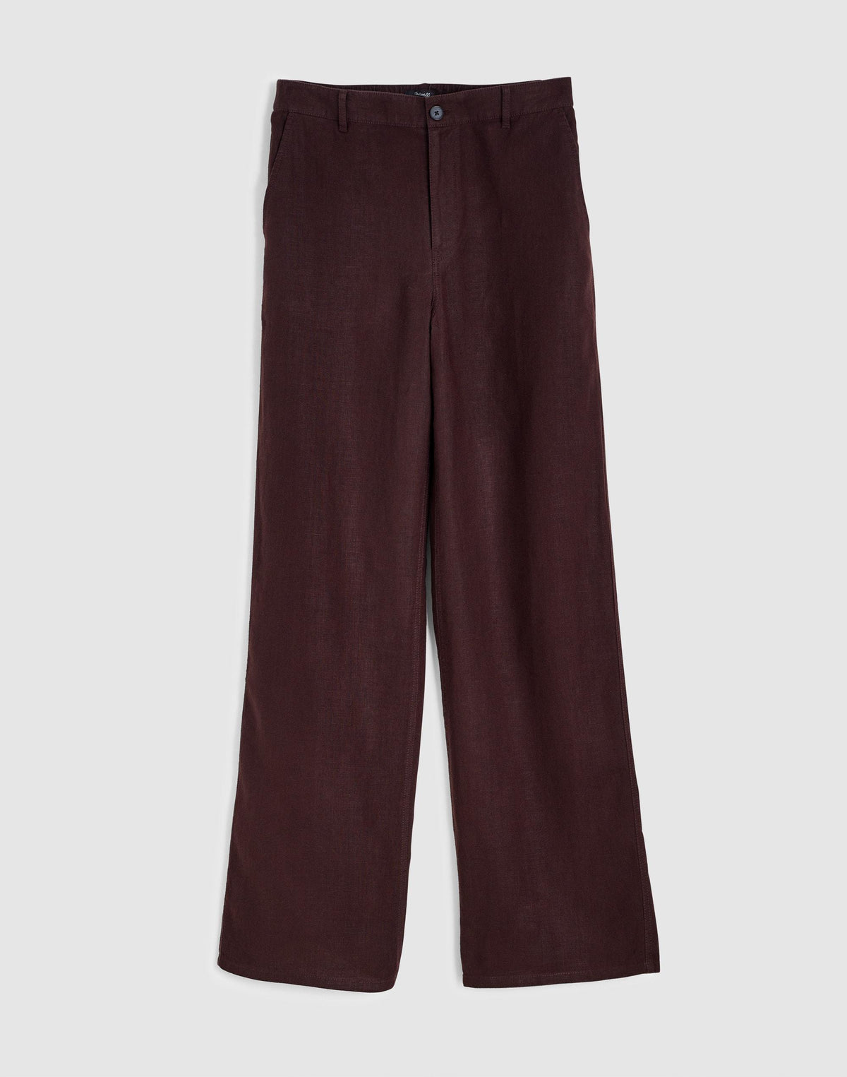 The Zoe Relaxed Straight Pant in 100% Linen Cocoa | Madewell New