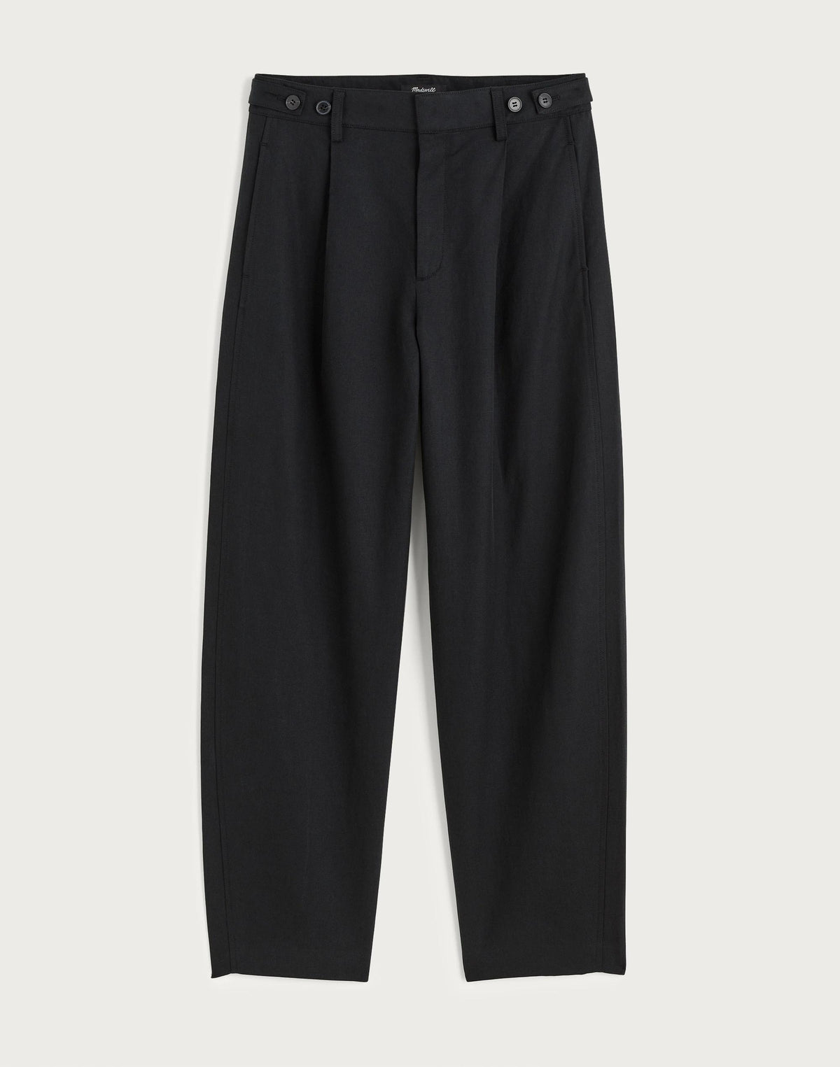 The Barrel-Leg Pant in Drapey Twill True Black | Madewell Signature