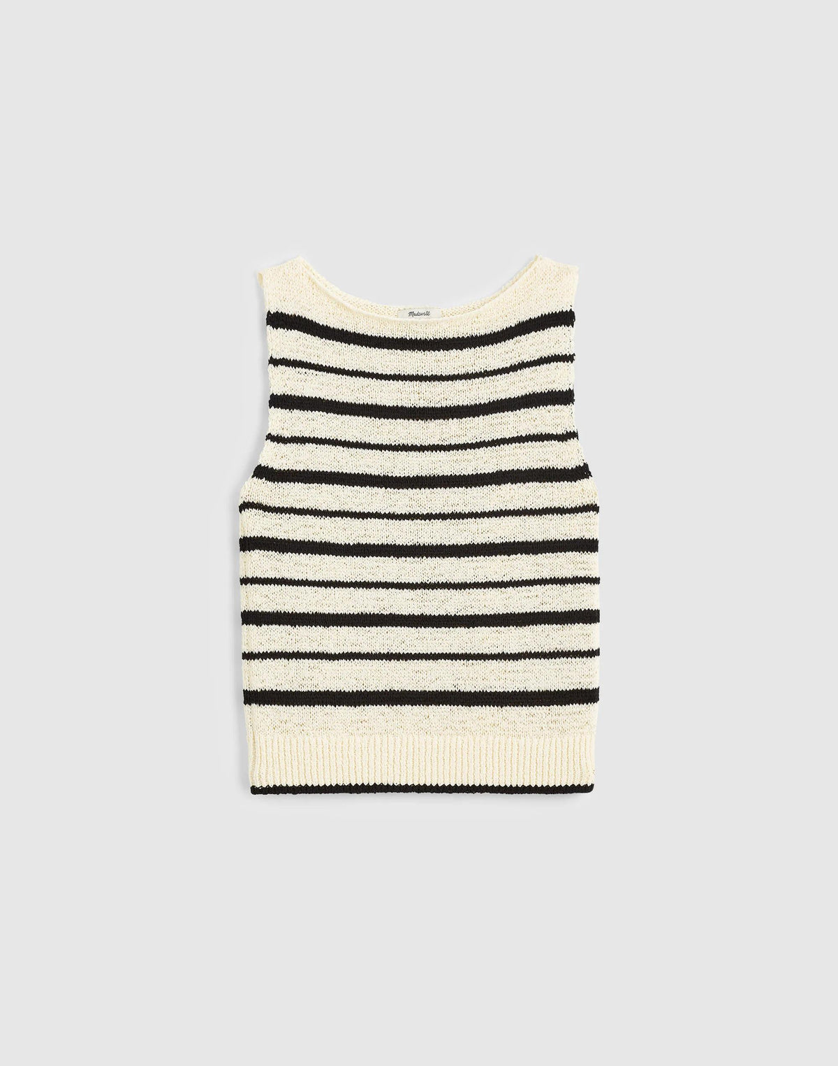 Boatneck Sweater Tank Ivory And Black Stripe | Madewell Latest