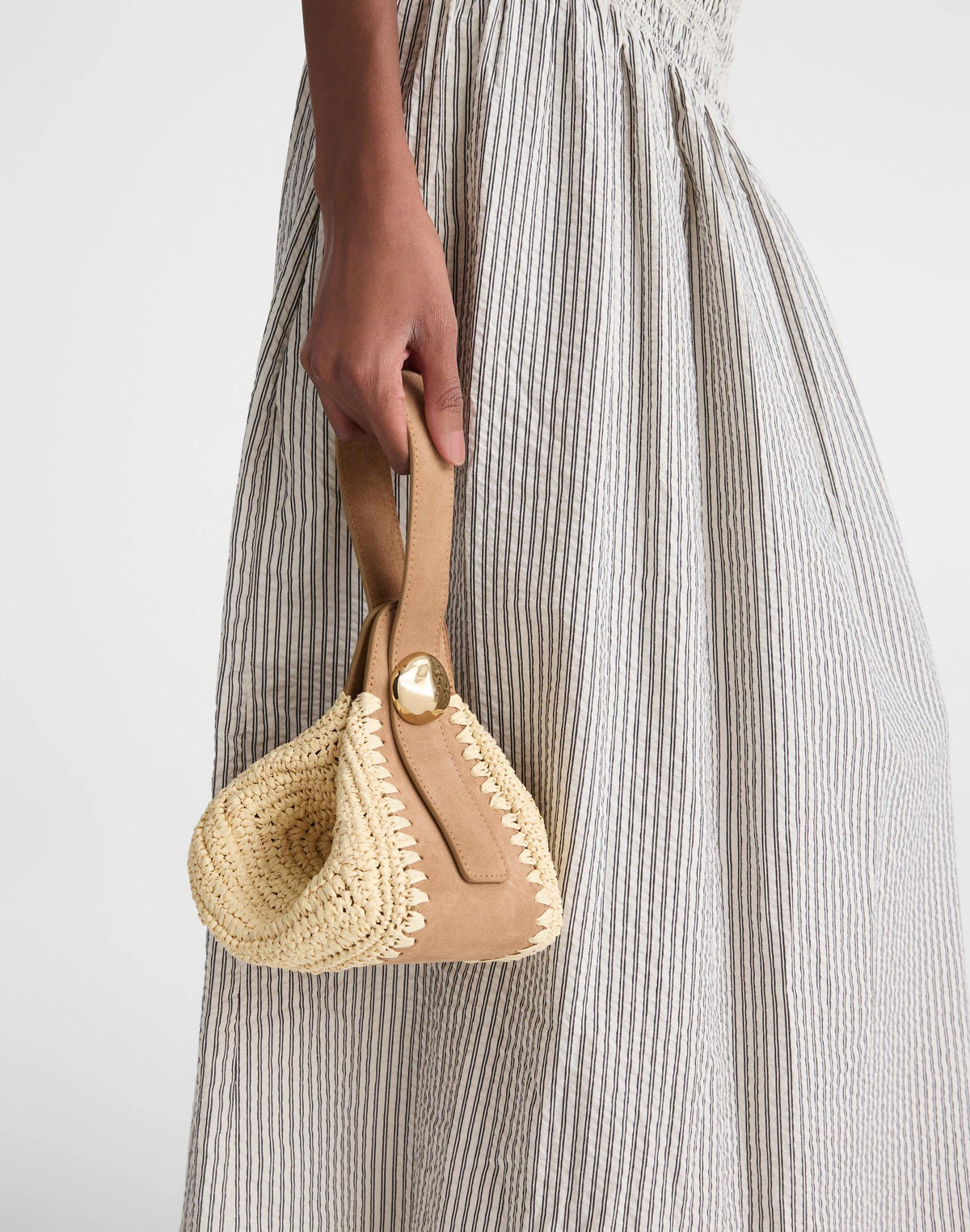 The Sculpted Metal Wristlet Bag Aged Cognac Multi | Madewell Classic