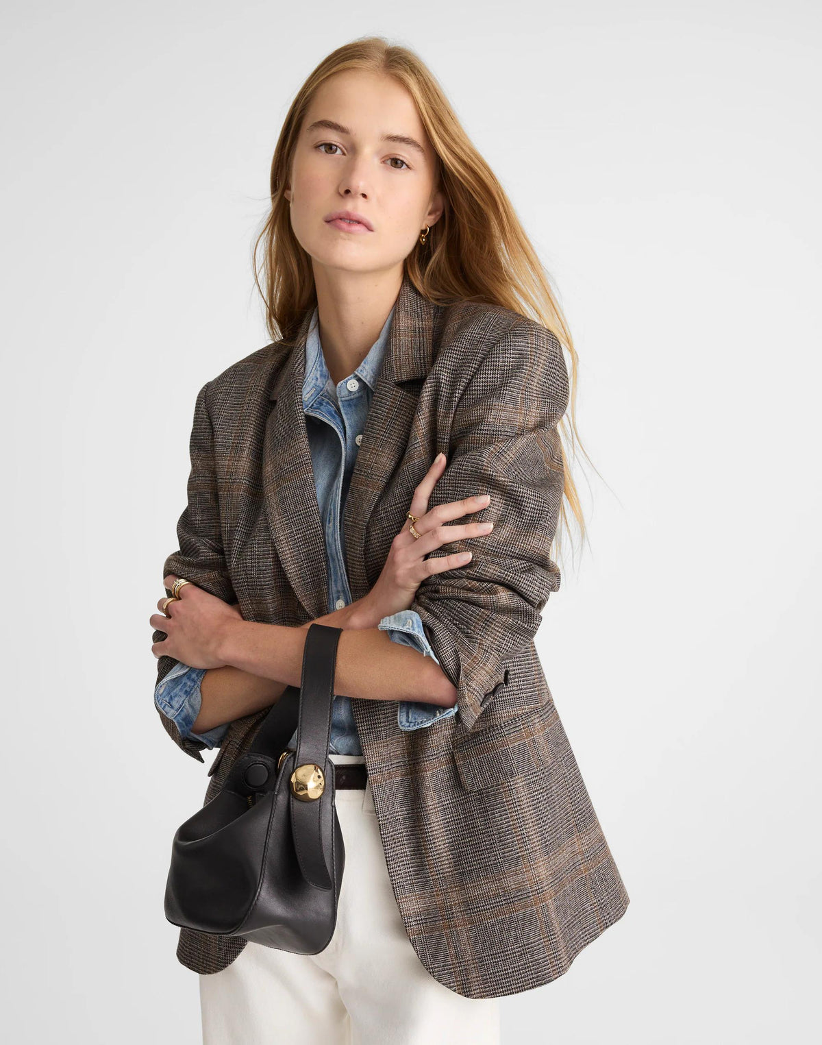The Sculpted Metal Wristlet Bag Vintage Muslin | Madewell Essential