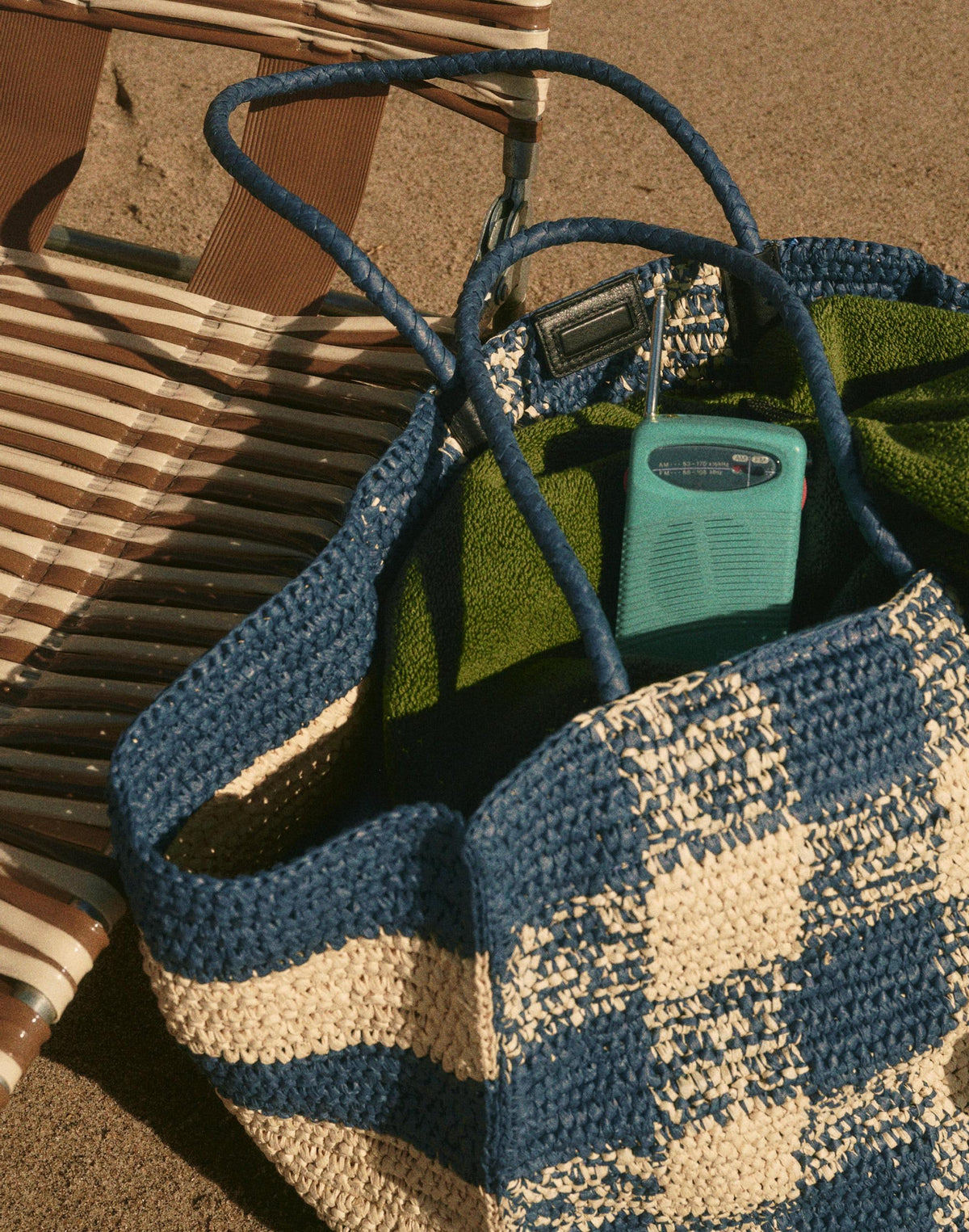 Handwoven Oversized Tote Navy Multi | Madewell Featured