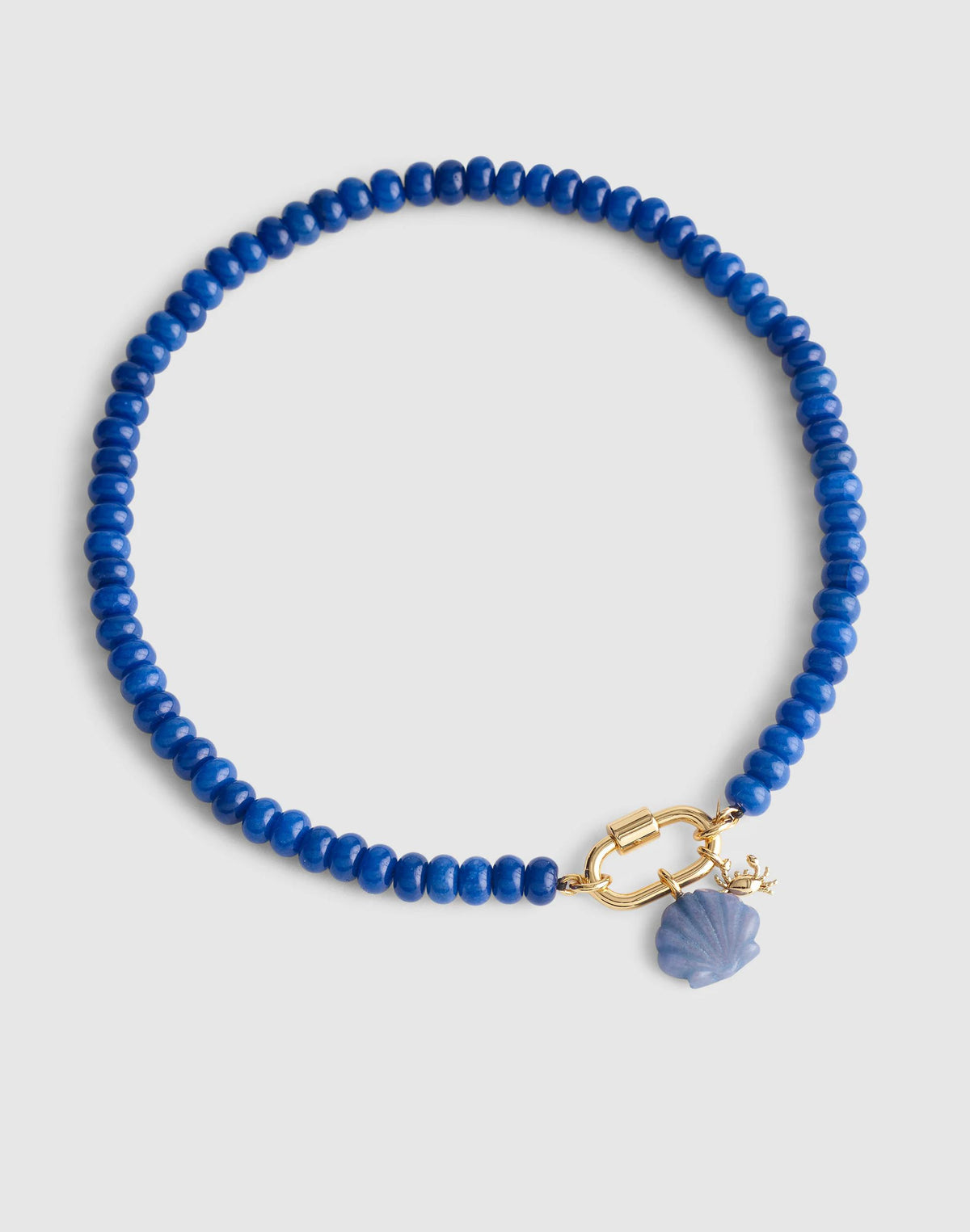 Semiprecious Beaded Carabiner Charm Necklace Lapis | Madewell Value