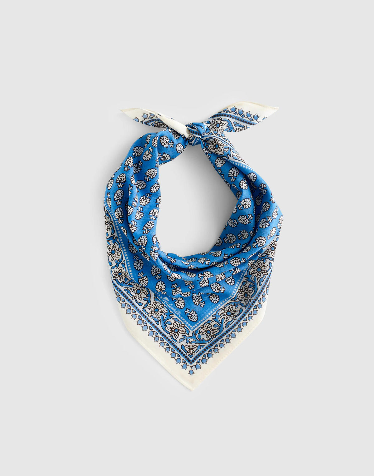 Organic Cotton Bandana Blockprintbandana Retroblue | Madewell Great Value