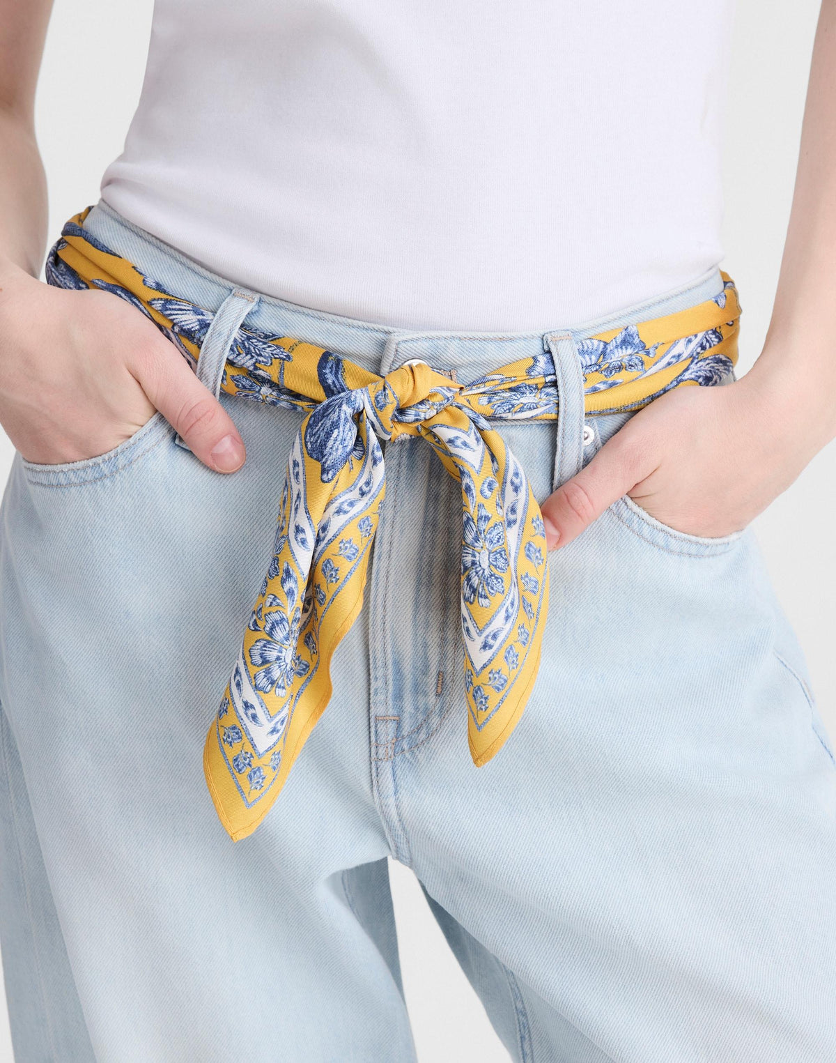 Medium Silk Bandana Shibori Floral Chamomile Tea | Madewell Customer Favorite