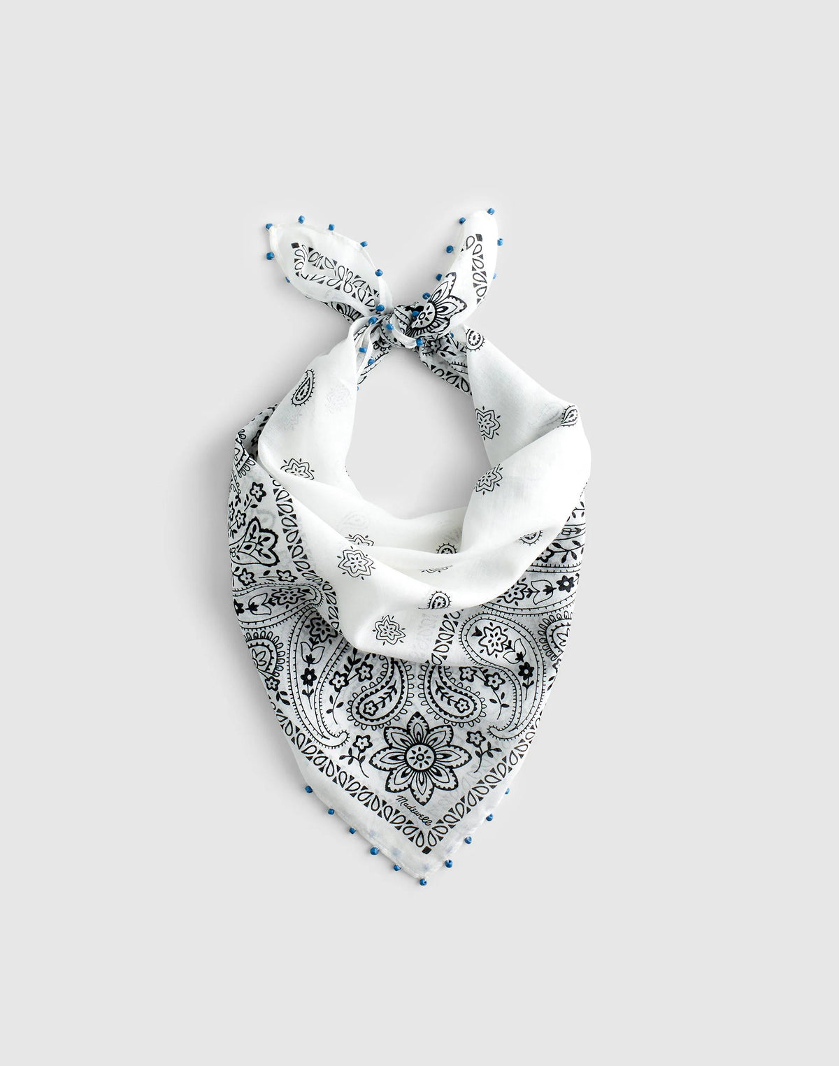 Beaded Bandana in Cotton Blend White | Madewell Smart Buy