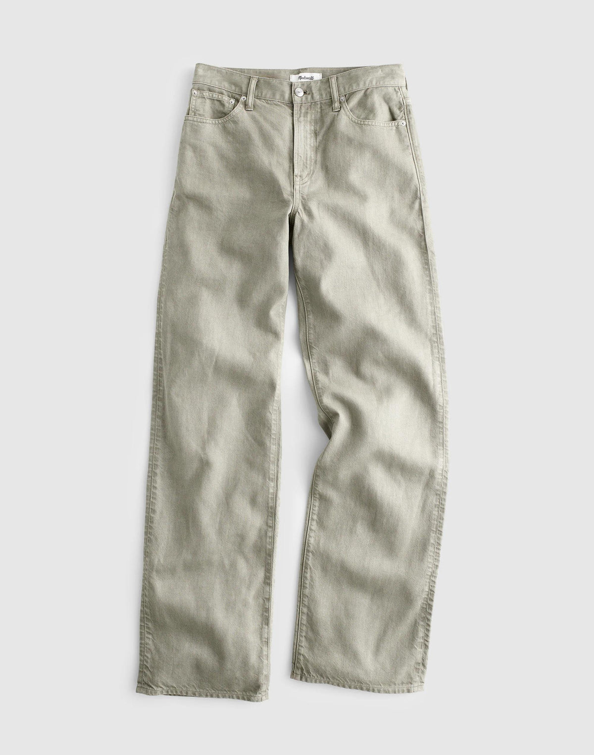 The Short Perfect Vintage Wide-Leg Jean in Airy Denim Chateau Olive | Madewell Great Value