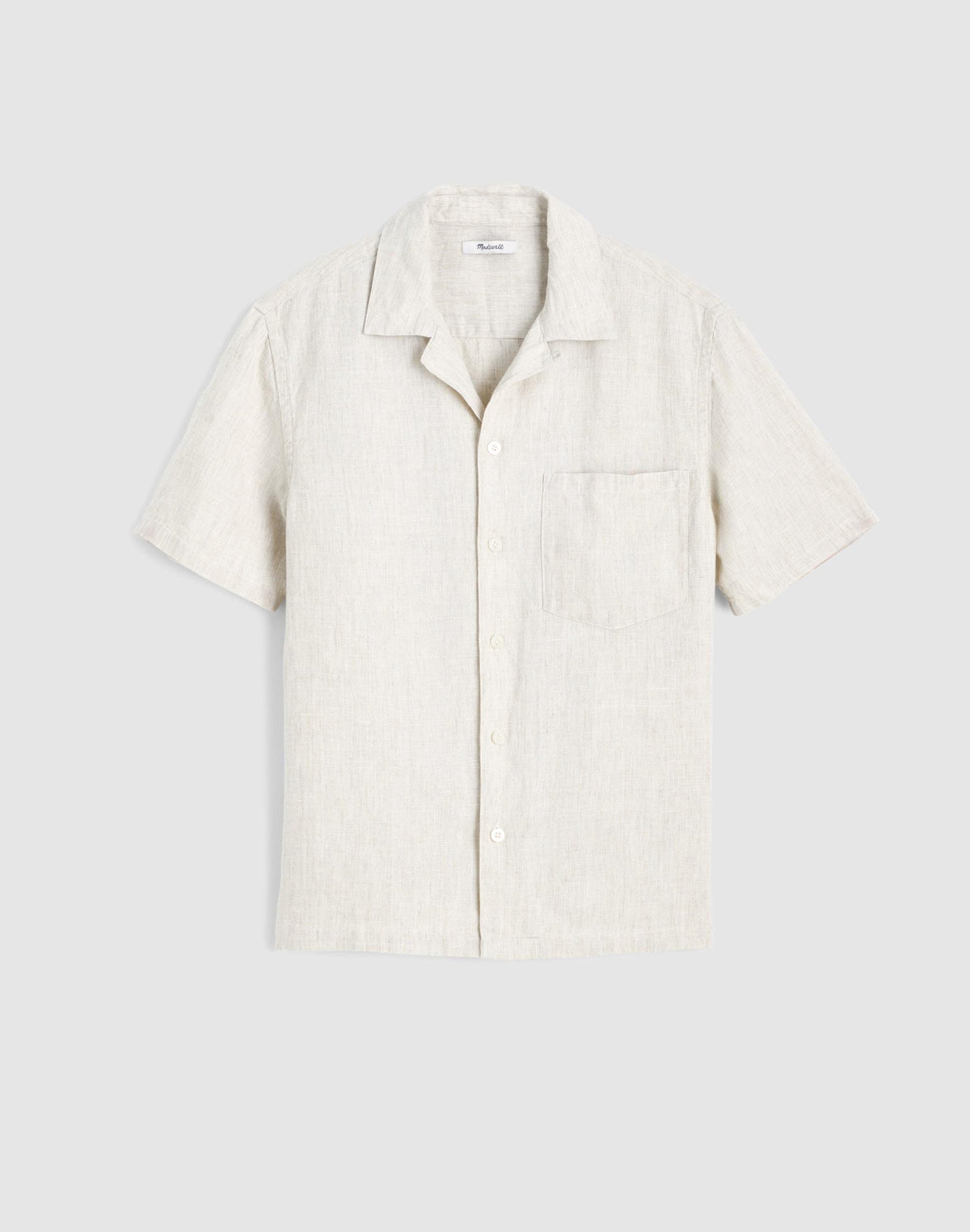 Short-Sleeve Camp Shirt in Linen Bleached | Madewell Featured
