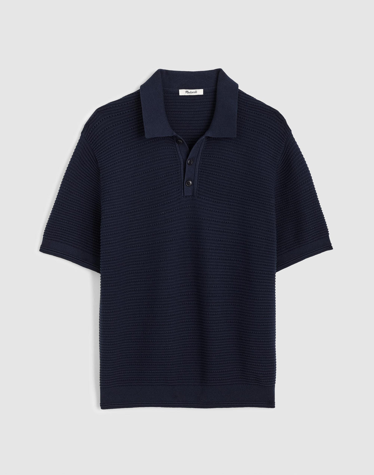 Textured Open-Stitch Polo Ink | Madewell Value