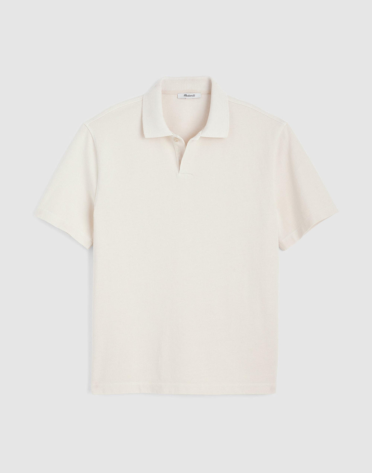 Short-Sleeve Compact-Knit Polo Parchment | Madewell Sale