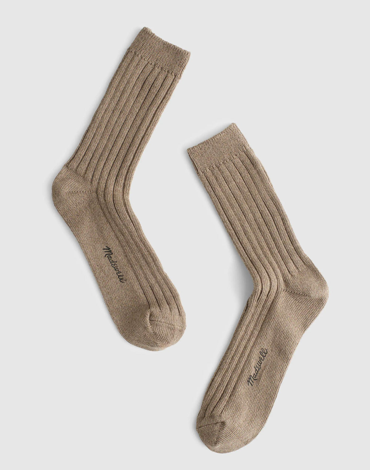 Ribbed Crew Socks in Cotton Heather Grey | Madewell Deals