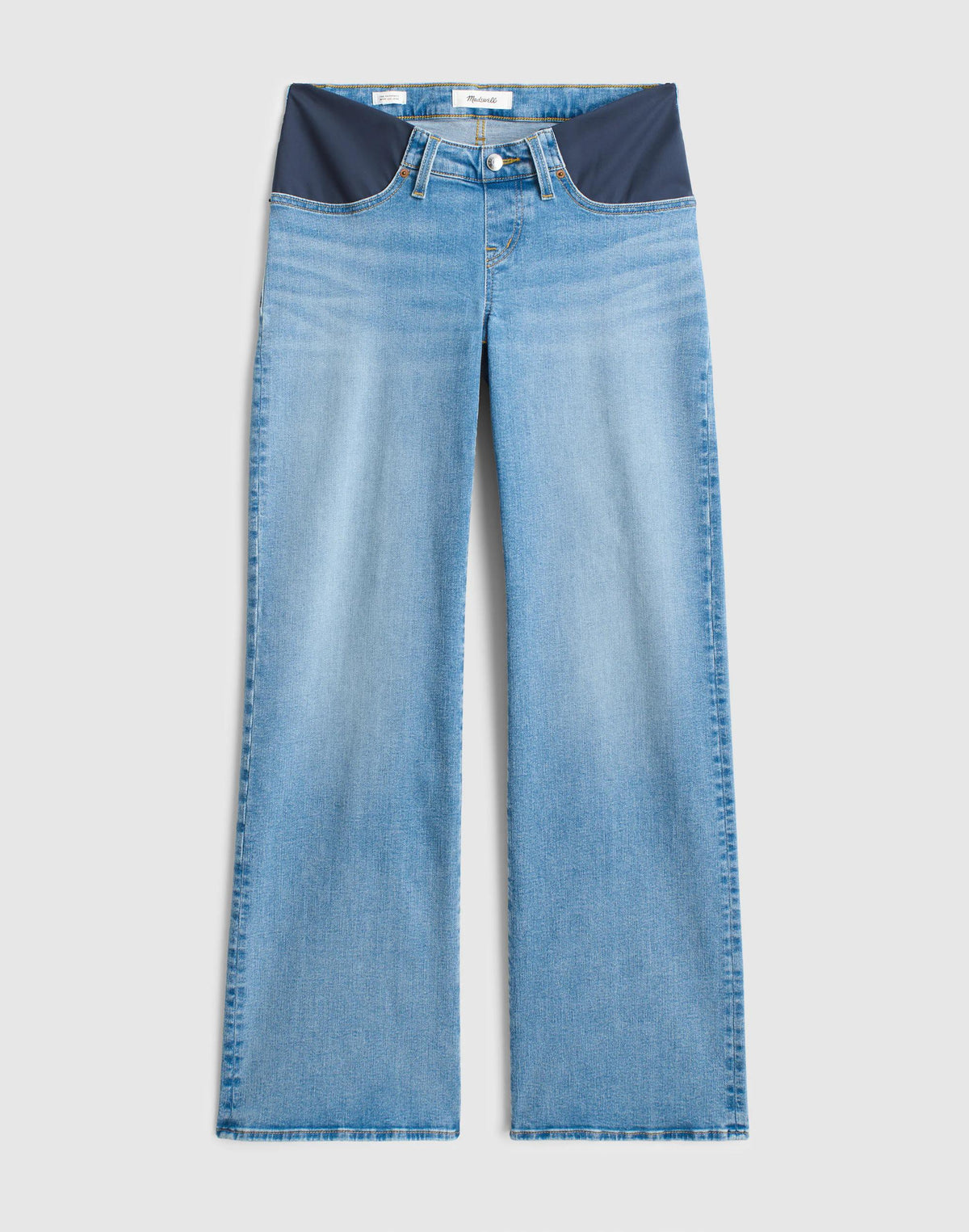 The Maternity Wide-Leg Jean in Super Stretch Denim Coastal Blue Wash | Madewell Exclusive