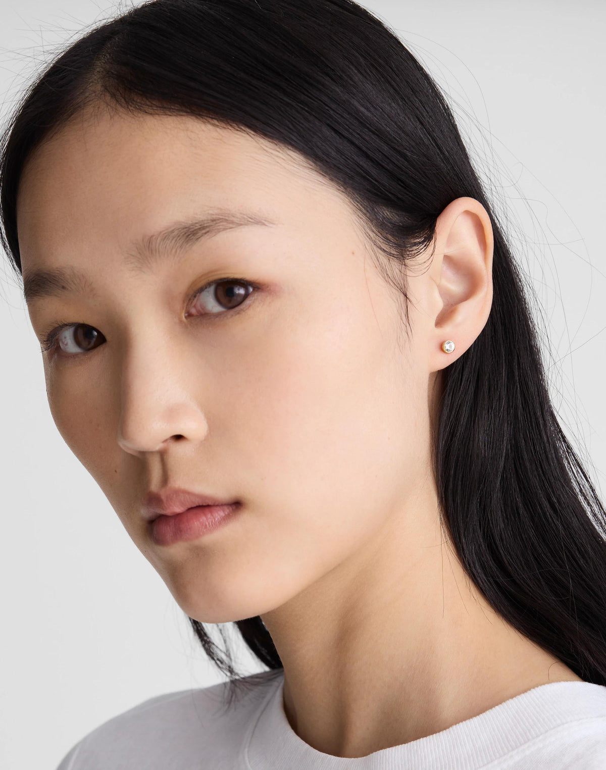 Demi-Fine Bezel Set Crystal Stud Earrings 14k Gold | Madewell Discount