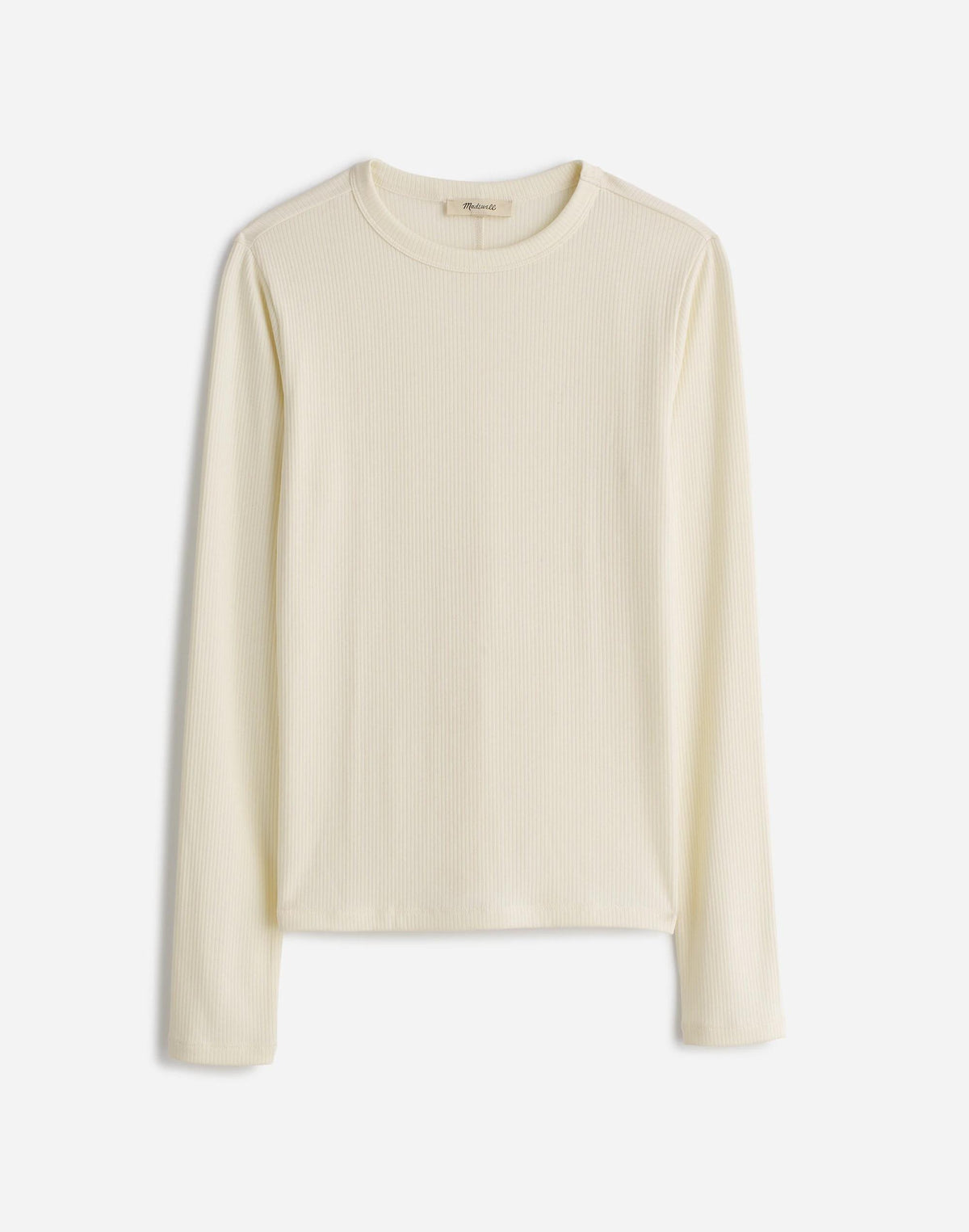 Plus Drapey Rib Long-Sleeve Tee in Stripe Winter White | Madewell Sale