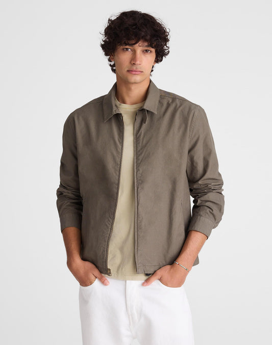 Zip Jacket in Cotton Twill Capers | Madewell Best Price