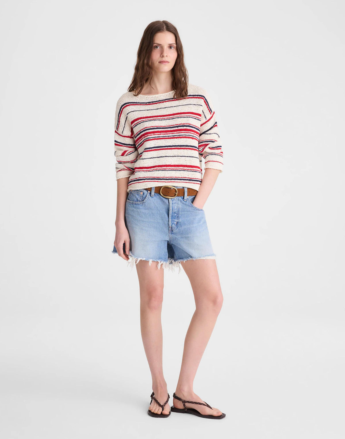 Boatneck Pullover Sweater Ivory Stripe | Madewell Special Offer
