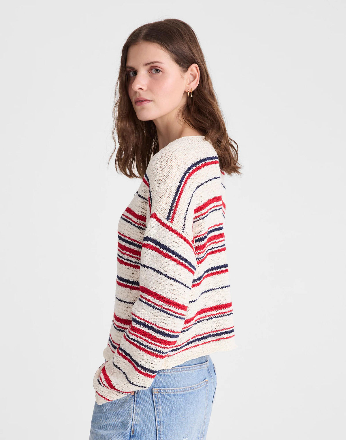 Boatneck Pullover Sweater Ivory Stripe | Madewell Special Offer