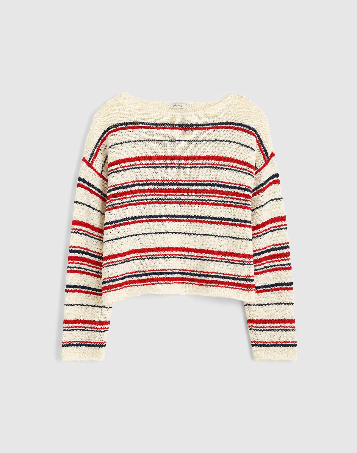 Boatneck Pullover Sweater Ivory Stripe | Madewell Special Offer