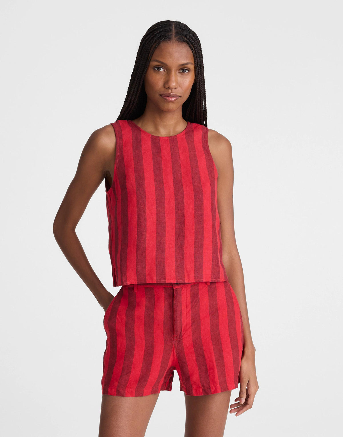 Tie-Back Shell Top in 100% Linen Enamel Red | Madewell Hot Sale