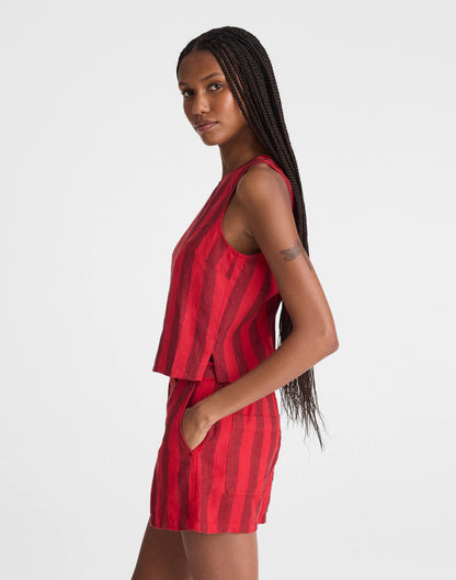 Tie-Back Shell Top in 100% Linen Enamel Red | Madewell Hot Sale