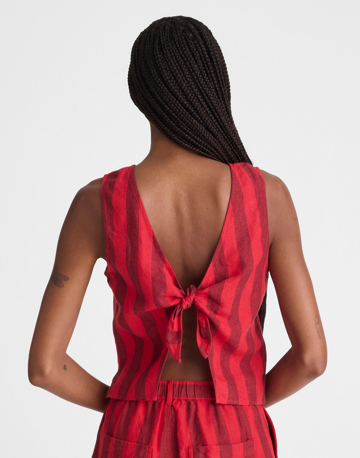 Tie-Back Shell Top in 100% Linen Enamel Red | Madewell Hot Sale