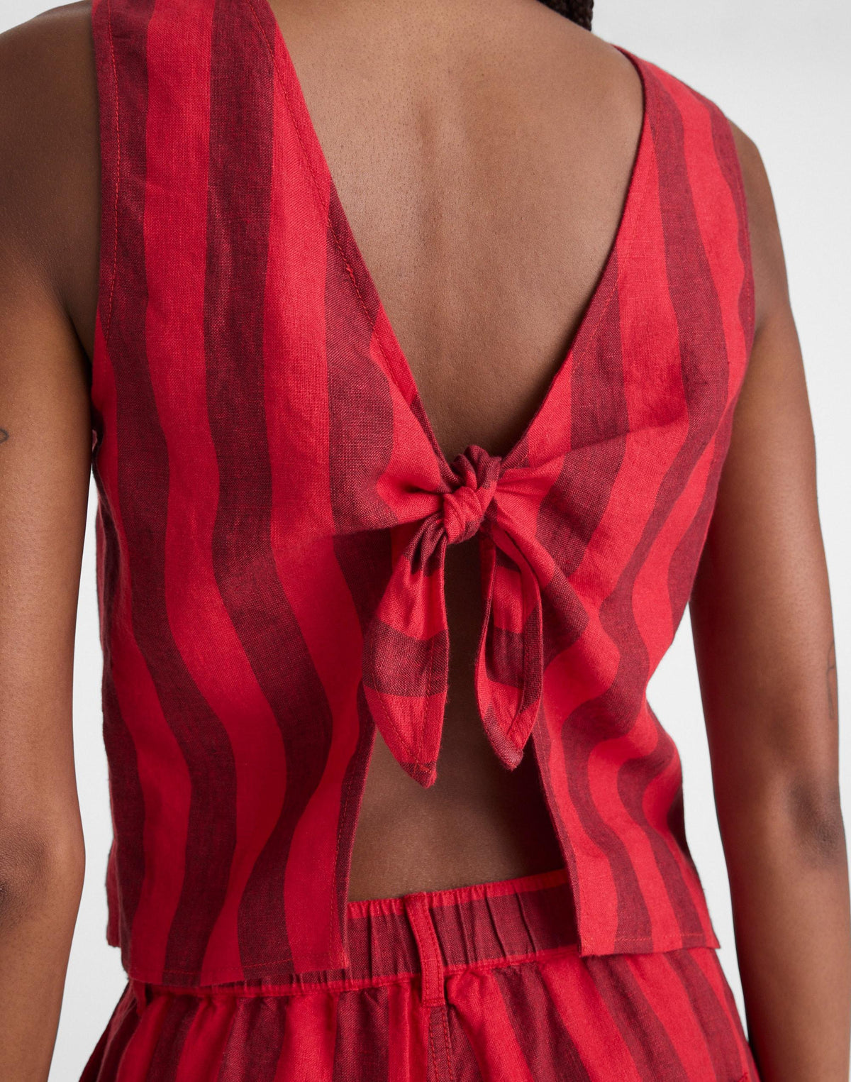 Tie-Back Shell Top in 100% Linen Enamel Red | Madewell Hot Sale
