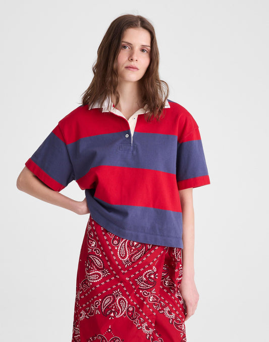 Boxy Rugby Polo Varsity Red And Navy Stripe | Madewell Discount