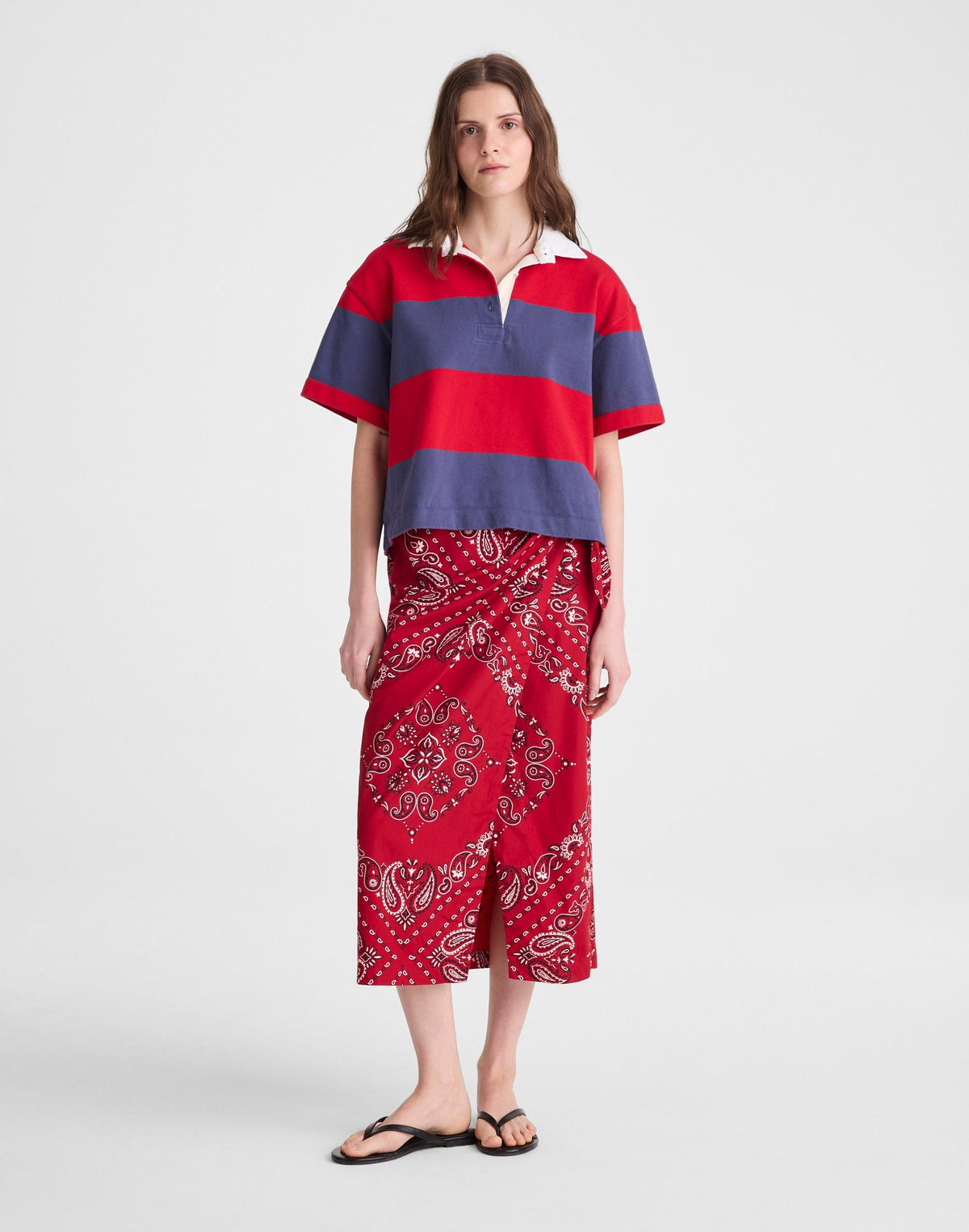 Boxy Rugby Polo Varsity Red And Navy Stripe | Madewell Discount