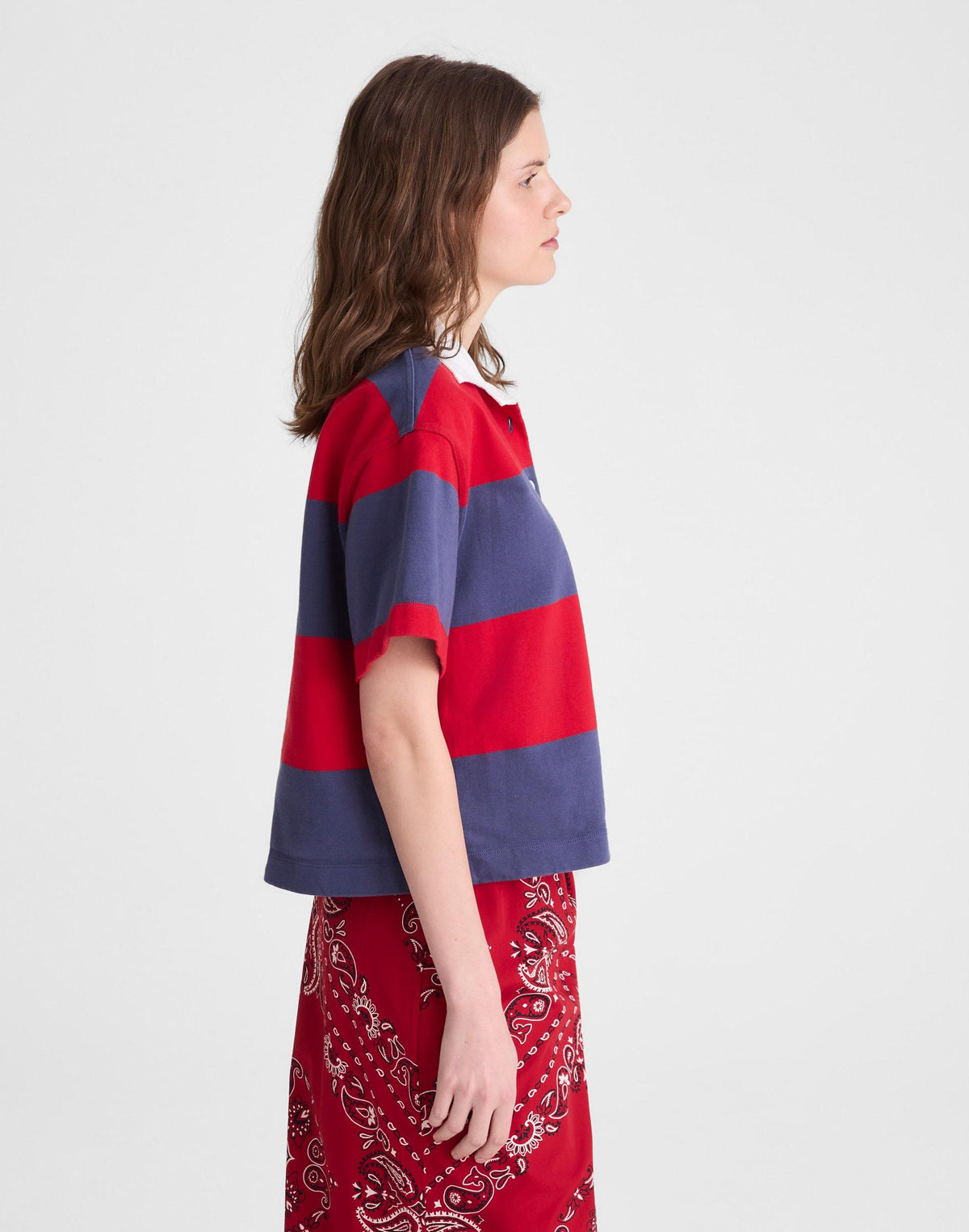 Boxy Rugby Polo Varsity Red And Navy Stripe | Madewell Discount