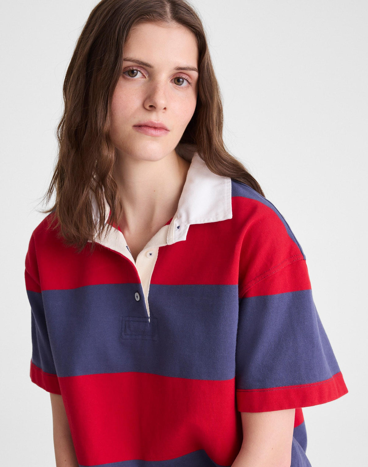 Boxy Rugby Polo Varsity Red And Navy Stripe | Madewell Discount