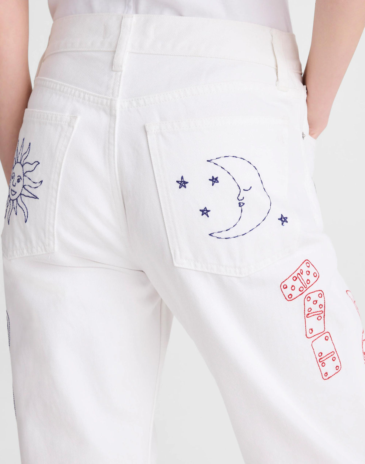 Embroidered Slim Boyfriend Jean Tile White | Madewell Classic