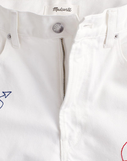 Embroidered Slim Boyfriend Jean Tile White | Madewell Classic