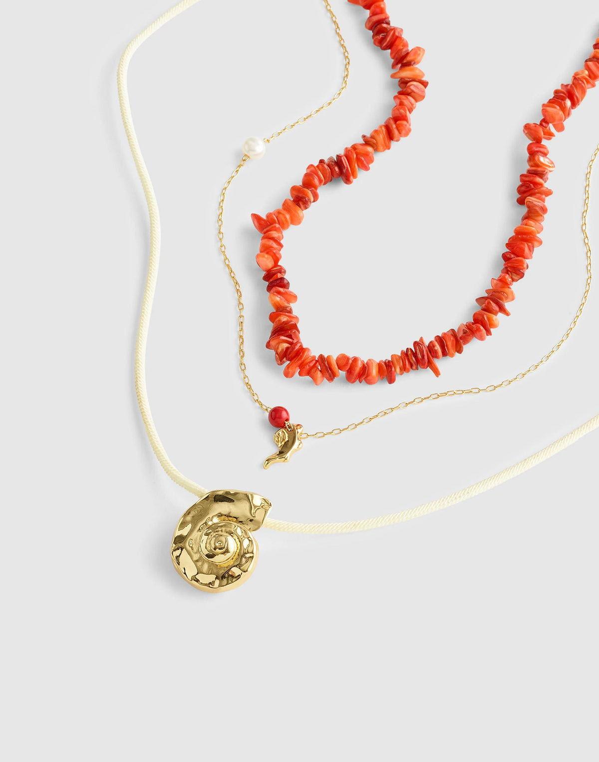 Three-Pack Puka Shell Necklace Set Enamel Red | Madewell Special Offer