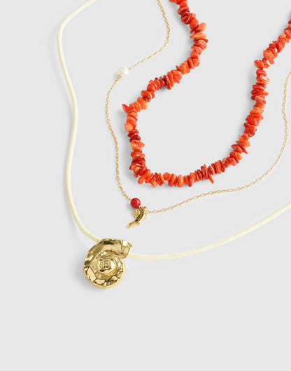 Three-Pack Puka Shell Necklace Set Enamel Red | Madewell Special Offer