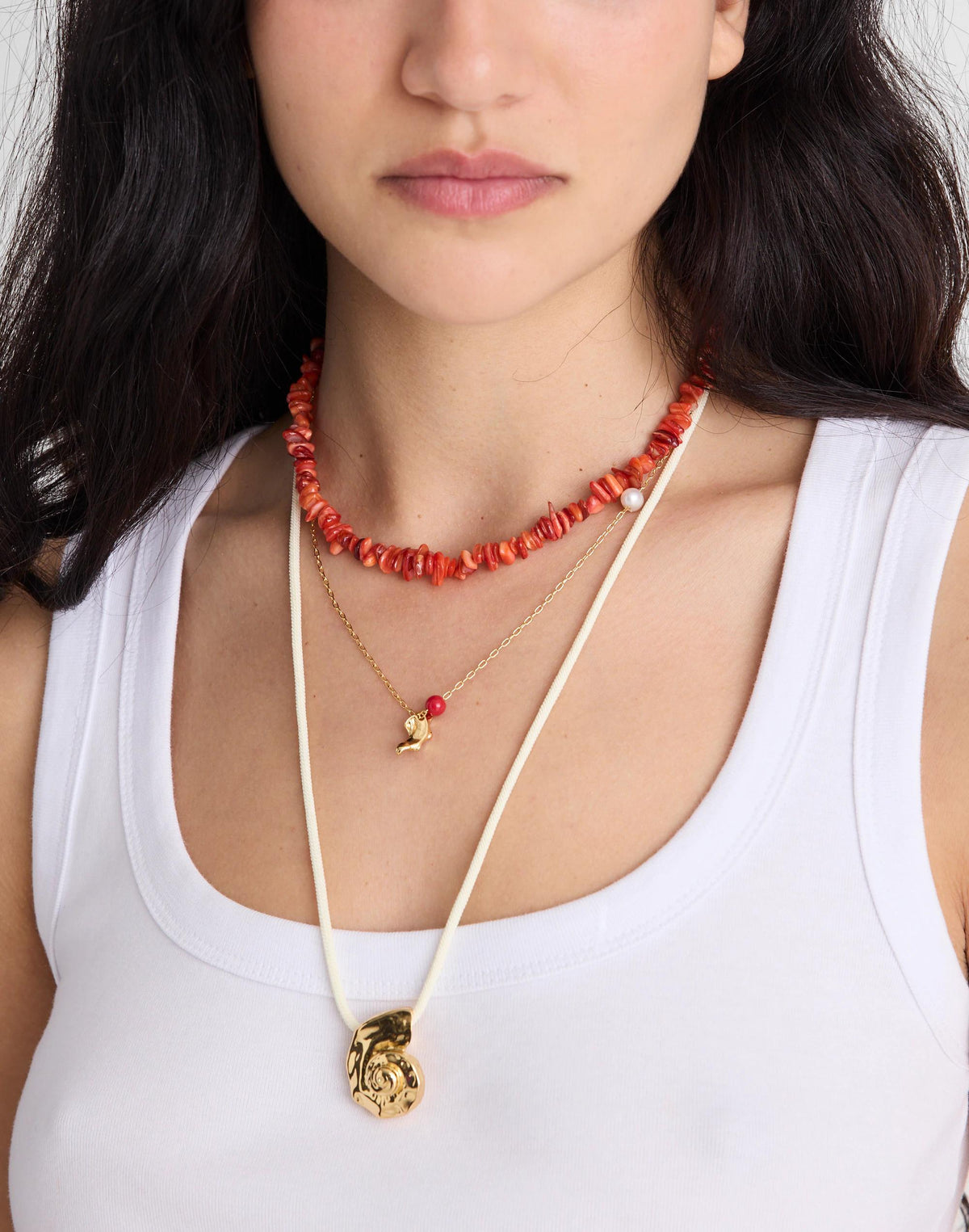 Three-Pack Puka Shell Necklace Set Enamel Red | Madewell Special Offer