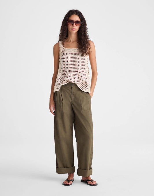 The Everyday Trouser in Poplin Faded Ivy | Madewell Premium