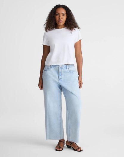 Curvy Low-Slung Baggy Crop Jeans in Foster Wash Foster Wash | Madewell Quality