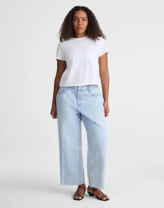 Curvy Low-Slung Baggy Crop Jeans in Foster Wash Foster Wash | Madewell Quality