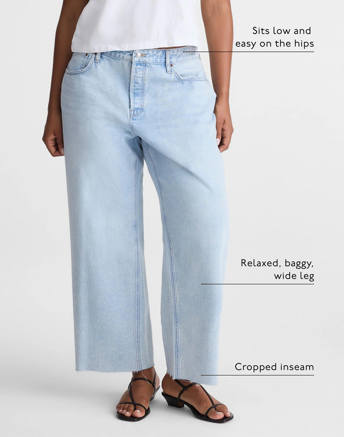 Curvy Low-Slung Baggy Crop Jeans in Foster Wash Foster Wash | Madewell Quality