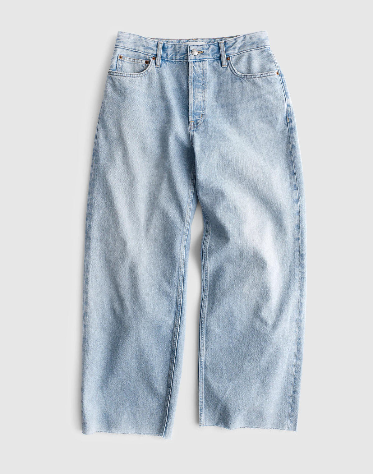 Curvy Low-Slung Baggy Crop Jeans in Foster Wash Foster Wash | Madewell Quality