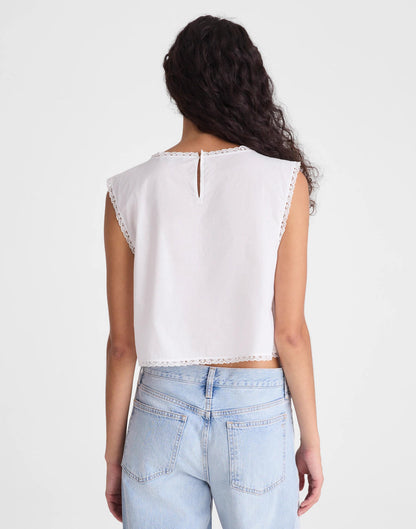 Embroidered Lace-Insert Top White | Madewell Trusted