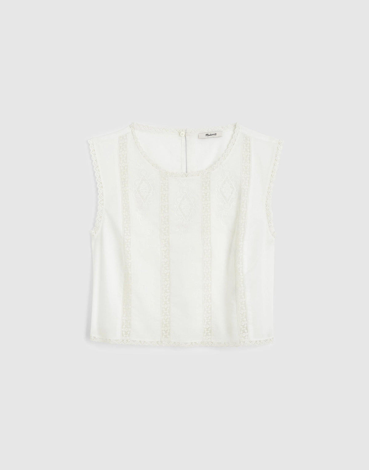 Embroidered Lace-Insert Top White | Madewell Trusted